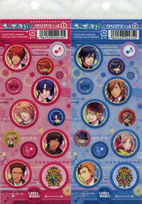 2 pcs plastic sticker Uta no Prince sama anime Tokiya Ren Syo Otoya Masato 
