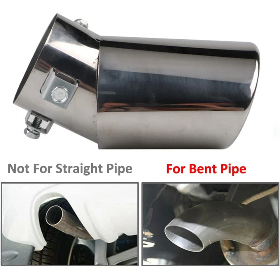 For Ford Crown Victoria 2" Curved Exhaust Tip Tailpipe Muffler Stainless Steel - Image 3 of 4