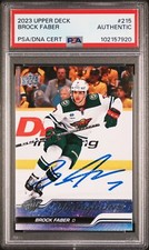 Brock Faber RC 2023 Upper Deck Young Guns Auto #215 PSA/DNA Authentic