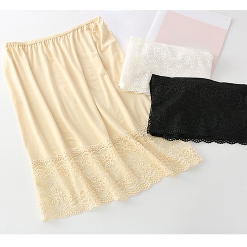 Women Floral Lace Trim Half Slip Skirt Safety Underskirt Petticoat Casual - Picture 2 of 15