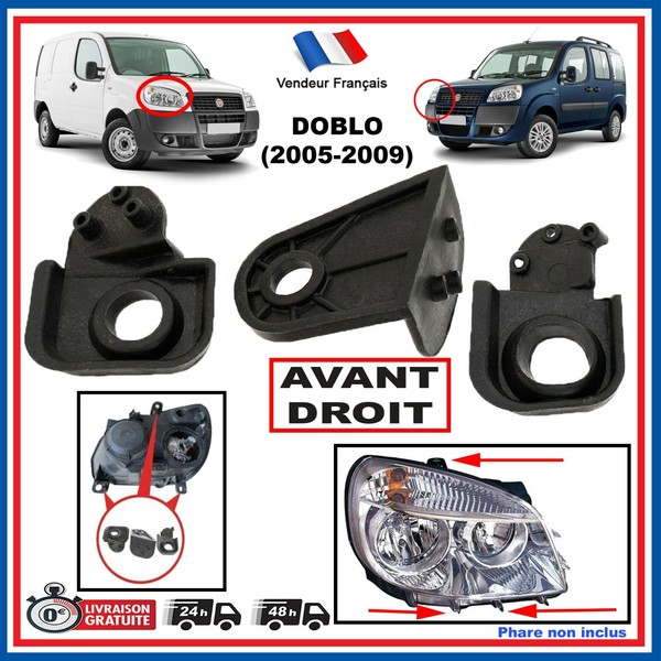 Satz Festsetzung Optik Scheinwerfer Rechts Nuckel FüR Fiat Doblo Von 2005 à 2009-image