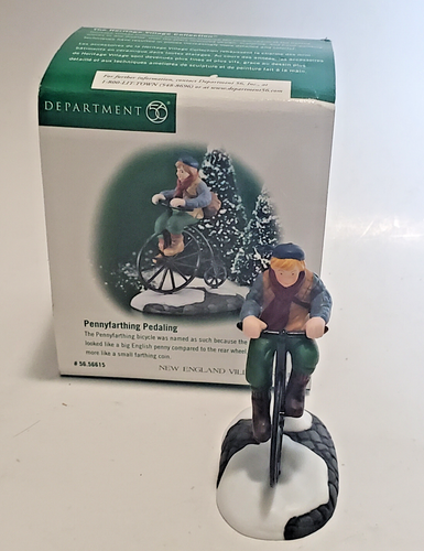 DEPT 56 Pennyfarthing Pedaling New England Village #56.56615 Retired * NEW * - Picture 2 of 5