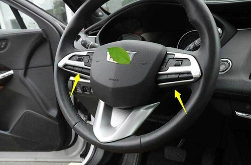 Matte Silver Steering Wheel Button Frame Cover 2pcs For Cadillac CT4 2020-2022 - Picture 3 of 6
