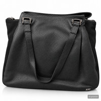 Desiderius Bendine Damen Ledertasche Schwarz Echtleder Shopper Handtasche H3