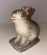 Antique Pennsylvania Chalkware Rabbit Folk Art Early Americana Primitive 4 3/4”