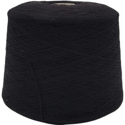 Vintage Black Weaving Knitting Yarn Cone 2/24 Lot 459457 Made in Mexico
