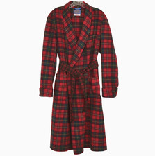 Vintage PENDLETON Boyd Tartan Red Wool Robe Mens M