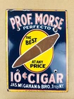VINTAGE 12x8" PROF. MORSE PERFECTO 10c CIGAR CIGARETTES GAS OIL PORCELAIN SIGN