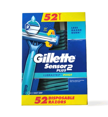 Gillette 52-Pack Sensor2 Plus Lubrastrip Pivot Easy Grip Disposable Razors