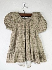 Rylee  Cru Willow Dress 2-3Y Toddler Girls Linen Viscose Floral Ruffle Dress