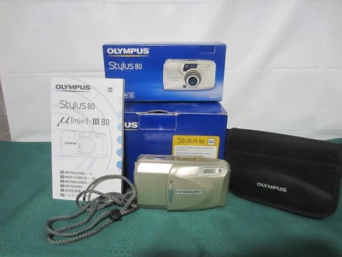 Olympus Stylus 80 mju III QD - 35mm Point & Shoot Film Camera With Manual + Case