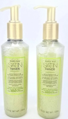 Lot of 2 Mary Kay Satin Hands WHITE TEA & CITRUS Satin Smoothie Shea Scrub