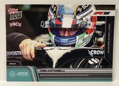 #ad 2025 Topps Formula 1 F1 Consecutive Top 5 Finishes 68 Kimi Antonelli RC #68 $15.00