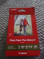 Canon Photo Paper Plus Glossy II ,4" x 6" Inkjet Photo Paper, 100 sheet box NEW