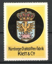 Reklamemarke Nürnberger Drahtstiften-Fabirk ...