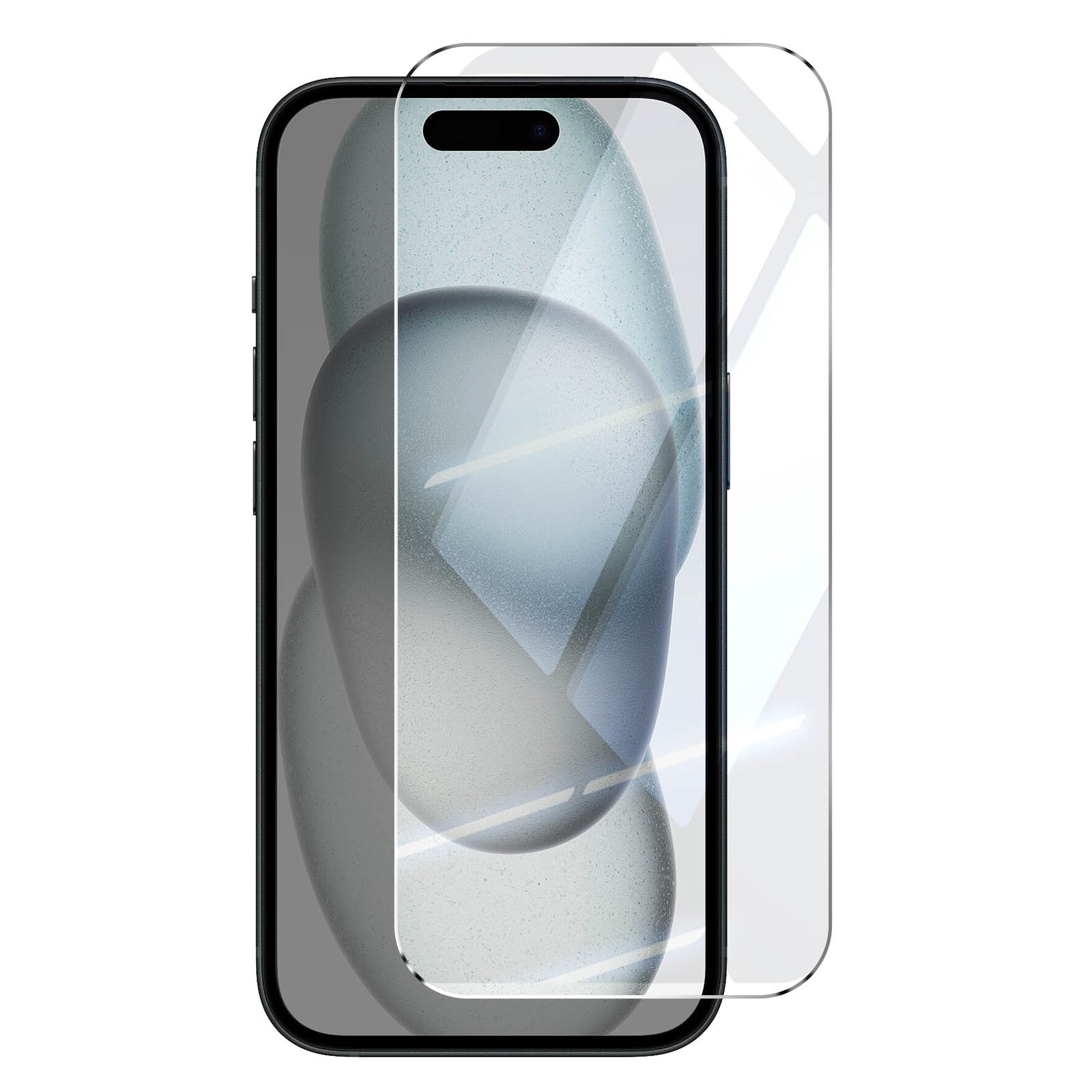 Film verre trempé iPhone 15 protection écran antichoc Mayaxess 9H transparent