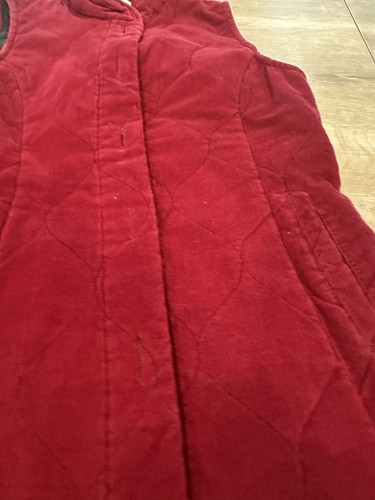 Habitat Quilted Corduroy Vest M Cotton Blend Burgundy Maroon Lagenlook - Picture 7 of 11