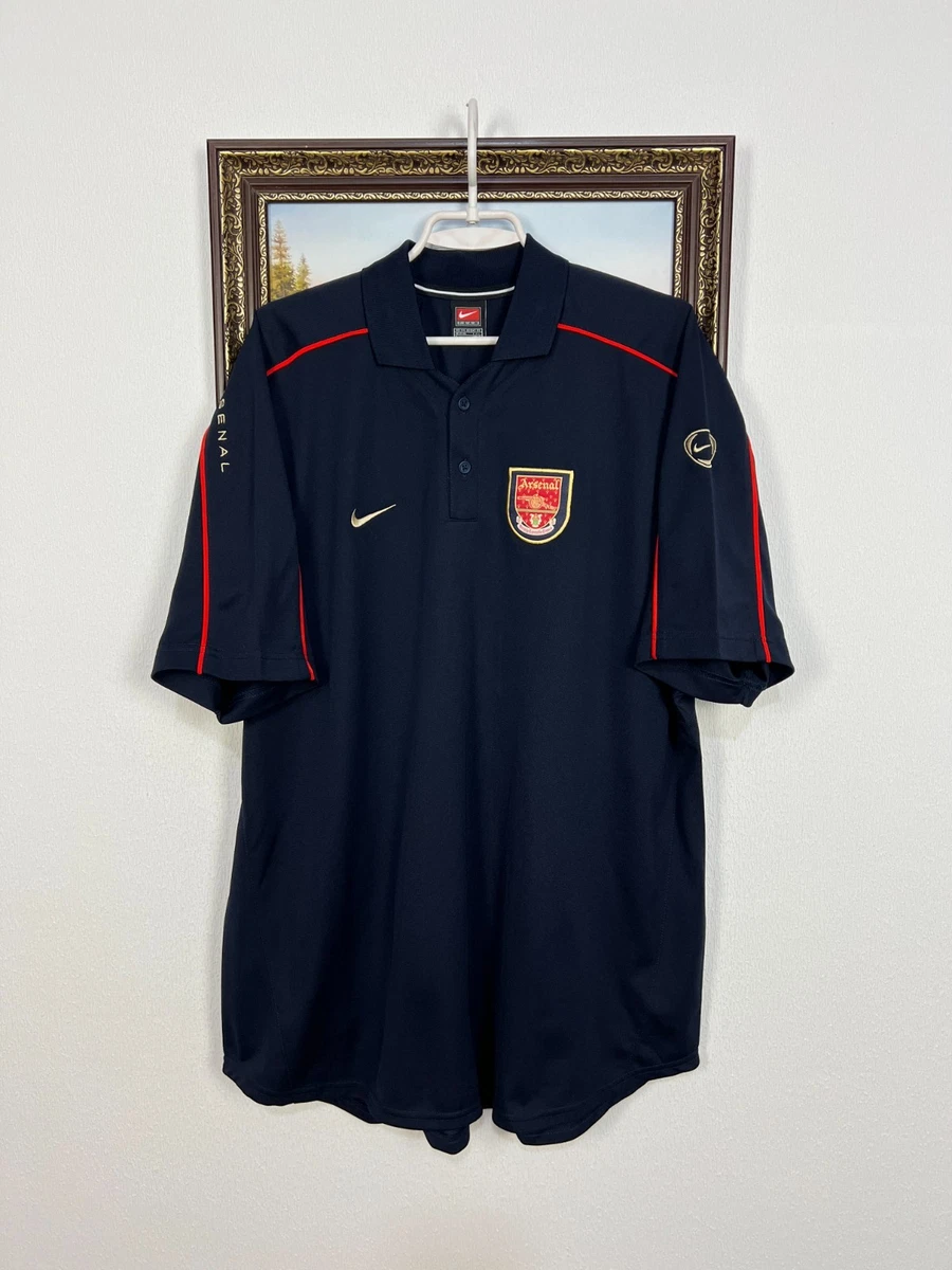 Vintage 90's Nike Arsenal Football Train Polo Shirt Soccer Jersey
