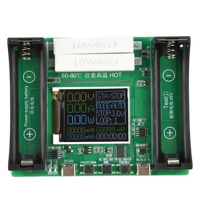 18650 Li-ion Battery Capacity Tester Module LCD Display USB Type-C 5V 1A New