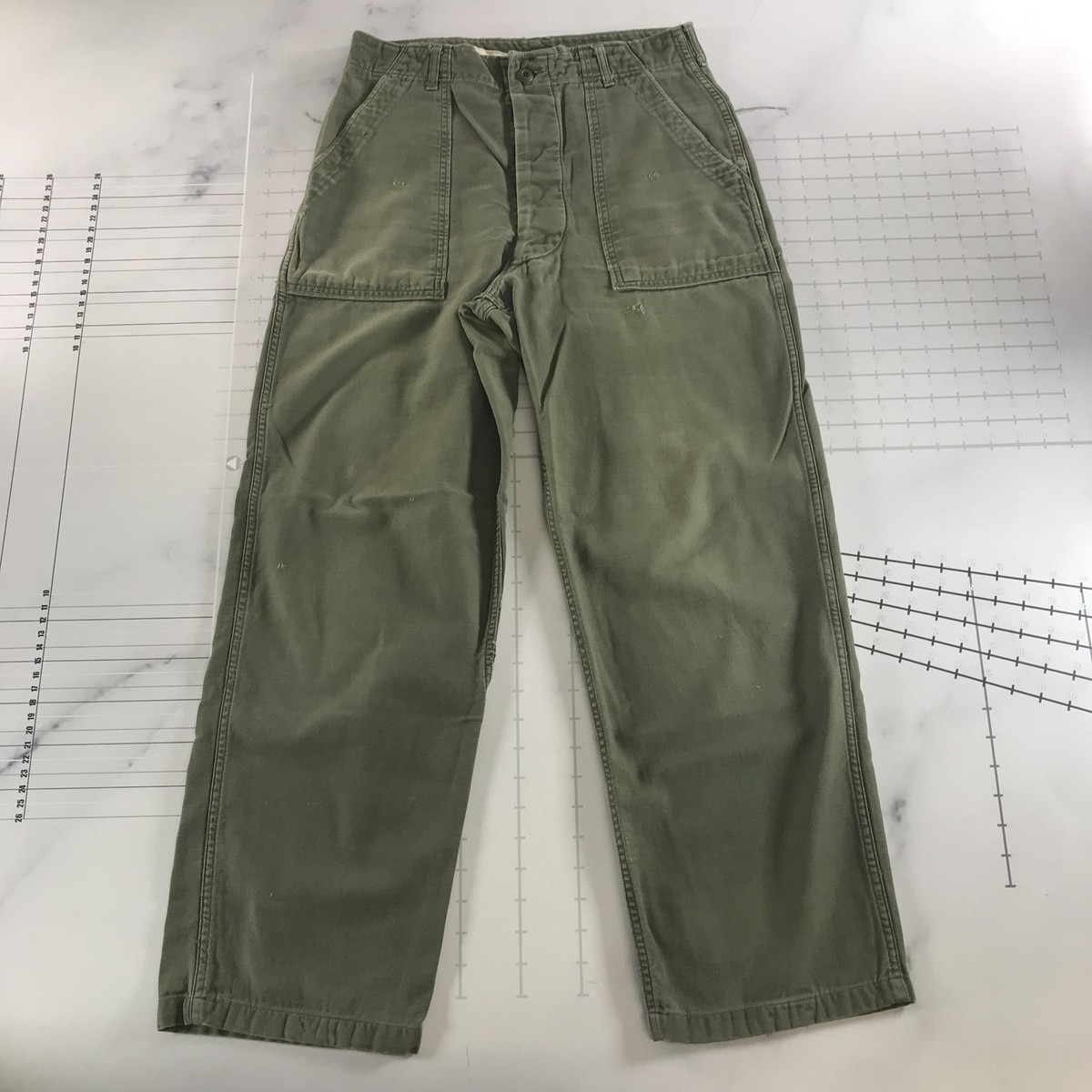 Vintage Military Pants Mens 32x31 Green OG 107 Cotton Sateen