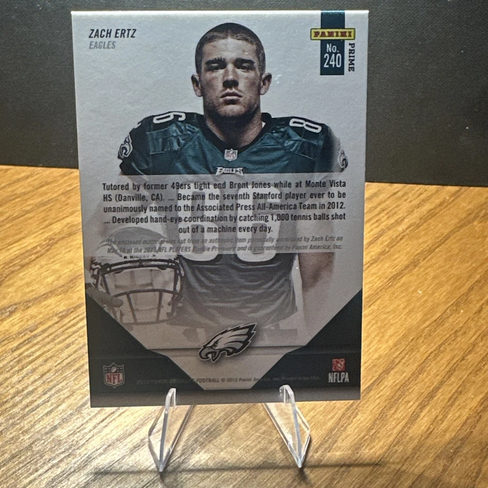 2013 Panini Absolute - Rookie Premiere Zach Ertz #240 Jumbo Prime /25 (MEM, RC) - Image 3 of 3