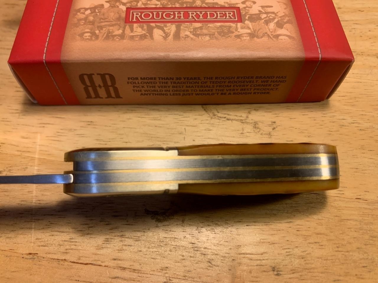 Rough Ryder Amber Jigged Bone Two Blade Barlow 3 3/8" Pocket Knife  RR201