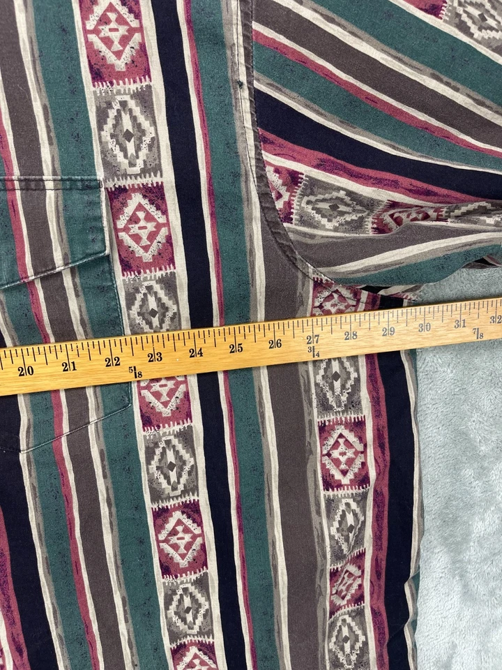 VTG Wrangler Men's Brushpopper Shirt 3XL Multicolor Pearl Snap Aztec - Image 2 of 4