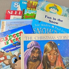 Kids Christmas Winter Snowman Nicholas Sledding Reindeer Mooseltoe 11 Book Lot