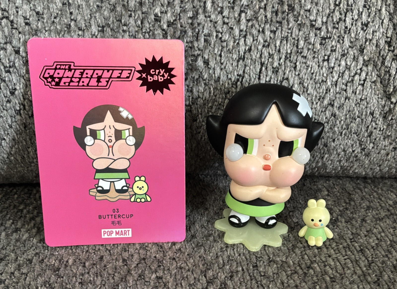 POP MART CRYBABY Powerpuff Girls Buttercup Mini Figure Collectible-image