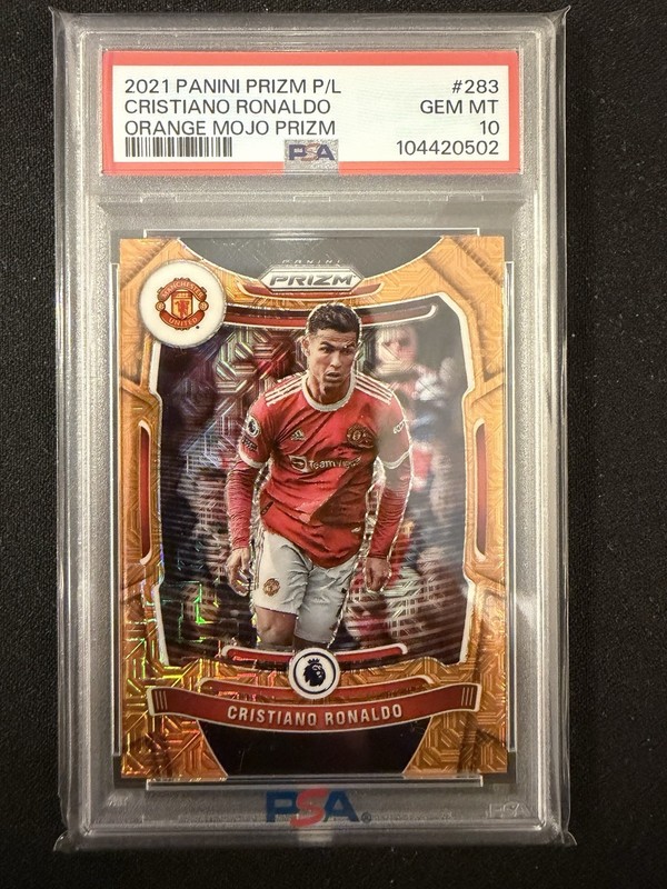 2021 Panini Prizm PL Cristiano Ronaldo Orange Mojo Prizm PSA 10 #283