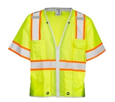 ML Kishigo Premium Brilliant Series 1550 Lime Size Med High-Visibility Vest