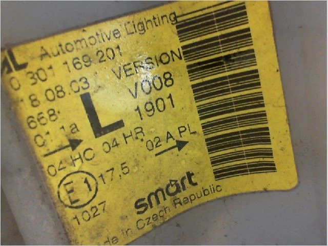 Scheinwerfer Links Angebot SMART City / Fortwo I Phase 2 - 61ch - Bild 3 von 3