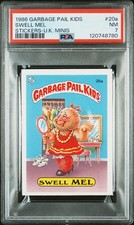 1986 GARBAGE PAIL KIDS STICKERS-U.K. MINIS #20A SWELL MEL PSA 7