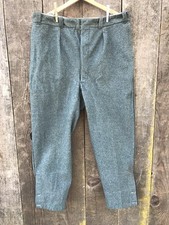 Vintage Wool Pinstripe Military   Trouser Pants Button Fly 39 Waist