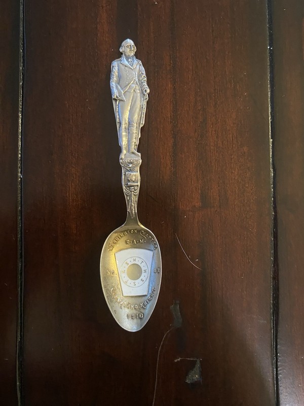 Washington Mount Vernon RAM Cavaland Knight 1910 Sterling Silver Souvenir Spoon