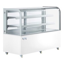 60" Curved Glass White Refrigerated Bakery Display Case