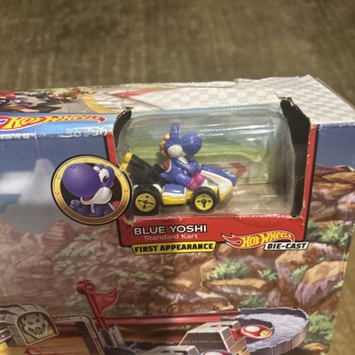 Hot Wheels Mario Kart Bowsers Castle Chaos Track Set Blue Yoshi