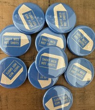Sheff Wed Hot Shots Retro 25mm Button Pin Badge Sheffield Wednesday Swfc