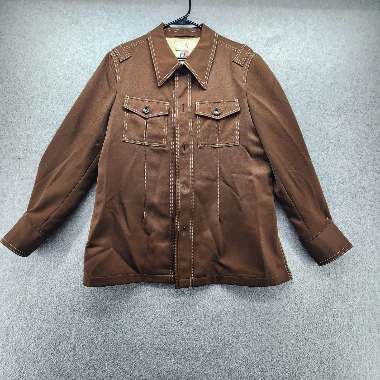 Vintage Mighty Mac Jacket Mens Large Fly Fishing Lined Retro Pockets 70s