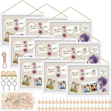 9 Pack Wood Bulletin Boards with Linen 12''x 16'' Cork Board for Walls with 9...