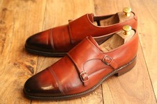 Loake 1880 Burnished Brown Leather Monk Shoes Men's UK 9.5 F US 10.5 EU 43.5