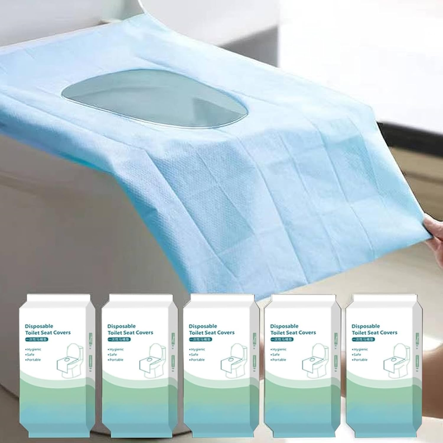 50 Pack Toilet Seat Covers Disposable 16X24 Inch XL Portable Toilet Liners Trave