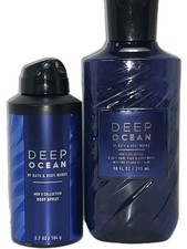Bath  Body Works Men's Deep Ocean Set of Body Spray  3 in 1 Body Wash NEW
