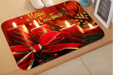 Indoor Outdoor Christmas Holiday Welcome Velvet Door Mat - 15.5'' x 23.5''