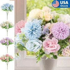 Artificial Rose Peony Flower Bouquet Fake Plant Bunch Wedding Party Home Decor