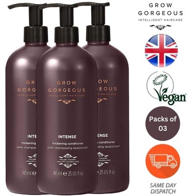 Grow Gorgeous Thick Conditioner Shine Visibly Increase Hair 740ml - 3er Pack