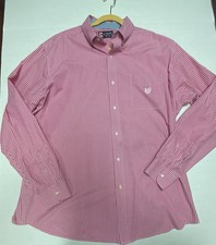Men's Chaps Long Sleeve Dress Shirt (Ralph Lauren) Size 2XT Button. Pink Striped