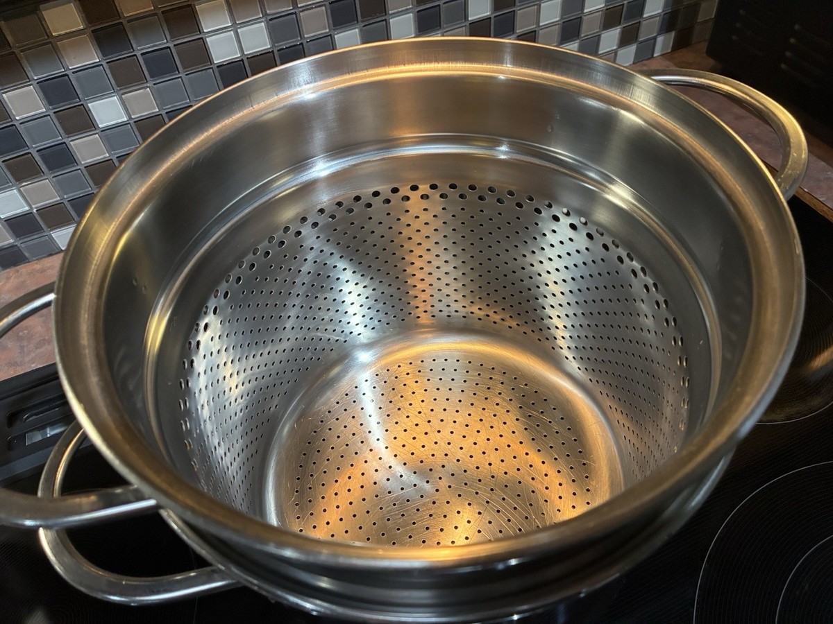 Lagostina Thermoplan Stainless Steel 6.5 Qt Stock Pot - Steamer