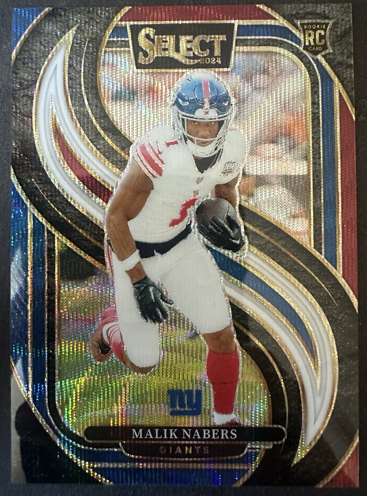 2024 Panini Select - Premier Level Malik Nabers #116 Tri-Color Prizm RC 189/249