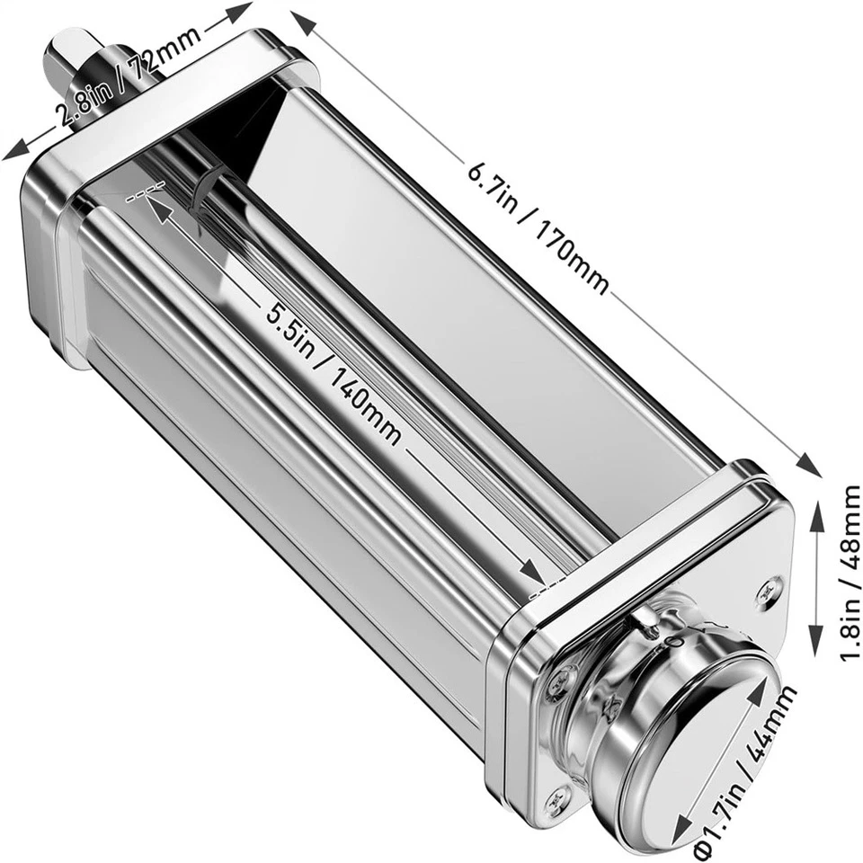 Juego de 3 accesorios de pasta para batidora de pie KitchenAid rodillo cortador Foto 3 de 4